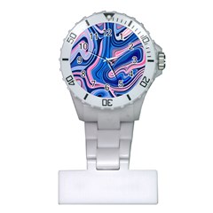 Abstract Liquid Art Pattern Plastic Nurses Watch by GardenOfOphir