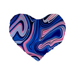 Abstract Liquid Art Pattern Standard 16  Premium Flano Heart Shape Cushions by GardenOfOphir