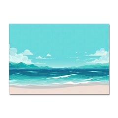 Ai Generated Ocean Waves Sea Water Anime Sticker A4 (100 Pack) by Pakemis