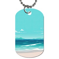 Ai Generated Ocean Waves Sea Water Anime Dog Tag (two Sides) by Pakemis