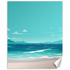 Ai Generated Ocean Waves Sea Water Anime Canvas 16  X 20  by Pakemis