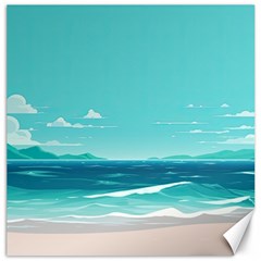 Ai Generated Ocean Waves Sea Water Anime Canvas 20  X 20  by Pakemis