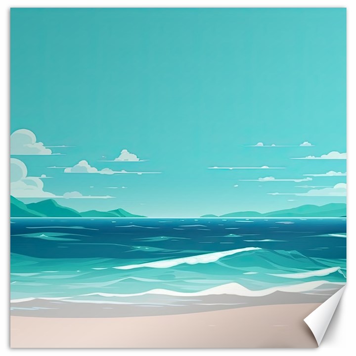 Ai Generated Ocean Waves Sea Water Anime Canvas 20  x 20 