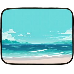 Ai Generated Ocean Waves Sea Water Anime One Side Fleece Blanket (mini) by Pakemis