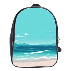 Ai Generated Ocean Waves Sea Water Anime School Bag (large) by Pakemis