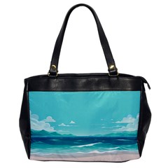 Ai Generated Ocean Waves Sea Water Anime Oversize Office Handbag by Pakemis