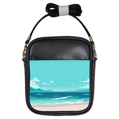 Ai Generated Ocean Waves Sea Water Anime Girls Sling Bag by Pakemis