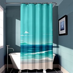 Ai Generated Ocean Waves Sea Water Anime Shower Curtain 36  X 72  (stall)  by Pakemis