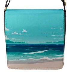 Ai Generated Ocean Waves Sea Water Anime Flap Closure Messenger Bag (s) by Pakemis