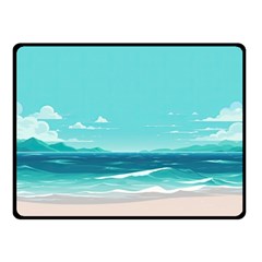 Ai Generated Ocean Waves Sea Water Anime Fleece Blanket (small) by Pakemis