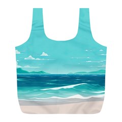 Ai Generated Ocean Waves Sea Water Anime Full Print Recycle Bag (l) by Pakemis