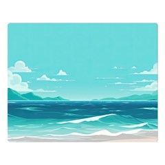 Ai Generated Ocean Waves Sea Water Anime Premium Plush Fleece Blanket (large) by Pakemis