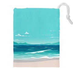 Ai Generated Ocean Waves Sea Water Anime Drawstring Pouch (5xl) by Pakemis