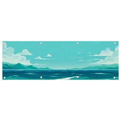 Ai Generated Ocean Waves Sea Water Anime Banner And Sign 9  X 3  by Pakemis