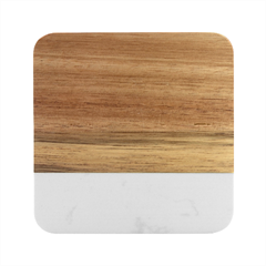 Ai Generated Ocean Waves Sea Water Anime Marble Wood Coaster (square)