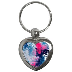 Fluid Art Pattern Key Chain (heart) by GardenOfOphir