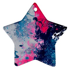 Fluid Art Pattern Star Ornament (two Sides) by GardenOfOphir