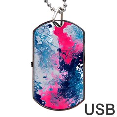 Fluid Art Pattern Dog Tag Usb Flash (two Sides) by GardenOfOphir