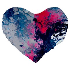 Fluid Art Pattern Large 19  Premium Heart Shape Cushions by GardenOfOphir