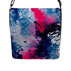 Fluid Art Pattern Flap Closure Messenger Bag (l) by GardenOfOphir