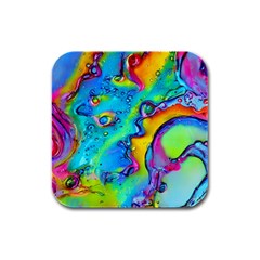 Marble Art Pattern Rubber Square Coaster (4 Pack) by GardenOfOphir