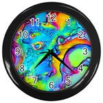 Marble Art Pattern Wall Clock (Black) Front