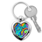 Marble Art Pattern Key Chain (Heart) Front