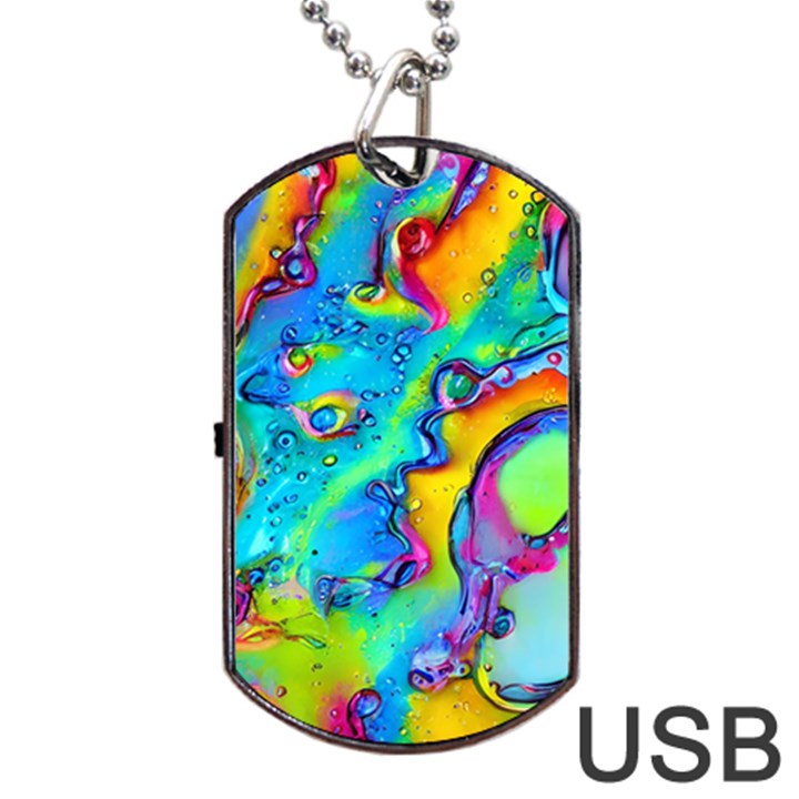 Marble Art Pattern Dog Tag USB Flash (Two Sides)