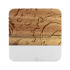 Marble Art Pattern Marble Wood Coaster (square) by GardenOfOphir