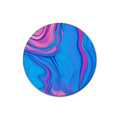 Liquid Background Pattern Rubber Round Coaster (4 Pack) by GardenOfOphir