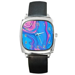 Liquid Background Pattern Square Metal Watch by GardenOfOphir