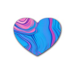 Liquid Background Pattern Rubber Coaster (heart) by GardenOfOphir