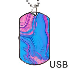 Liquid Background Pattern Dog Tag Usb Flash (one Side) by GardenOfOphir