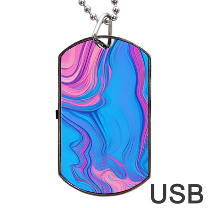 Liquid Background Pattern Dog Tag USB Flash (Two Sides)