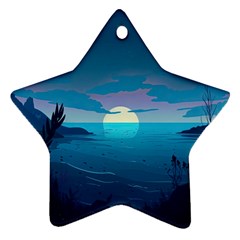 Ai Generated Ocean Sea Water Anime Nautical 2 Ornament (star)