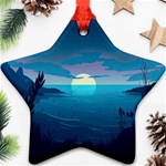 Ai Generated Ocean Sea Water Anime Nautical 2 Ornament (Star) Front