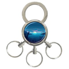 Ai Generated Ocean Sea Water Anime Nautical 2 3-ring Key Chain by Pakemis