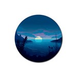 Ai Generated Ocean Sea Water Anime Nautical 2 Rubber Coaster (Round) Front