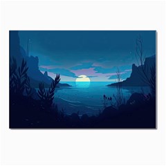 Ai Generated Ocean Sea Water Anime Nautical 2 Postcards 5  X 7  (pkg Of 10) by Pakemis