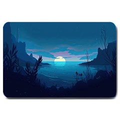 Ai Generated Ocean Sea Water Anime Nautical 2 Large Doormat by Pakemis