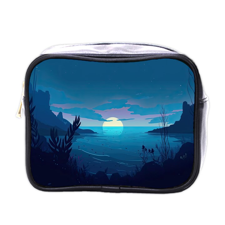 Ai Generated Ocean Sea Water Anime Nautical 2 Mini Toiletries Bag (One Side)