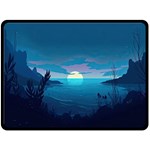 Ai Generated Ocean Sea Water Anime Nautical 2 One Side Fleece Blanket (Large) 80 x60  Blanket Front