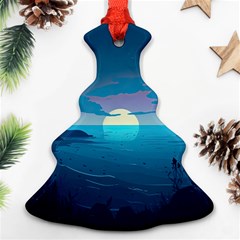 Ai Generated Ocean Sea Water Anime Nautical 2 Ornament (christmas Tree) 