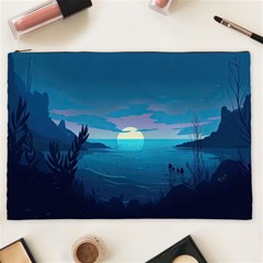 Ai Generated Ocean Sea Water Anime Nautical 2 Cosmetic Bag (xxl) by Pakemis