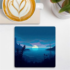 Ai Generated Ocean Sea Water Anime Nautical 2 Uv Print Square Tile Coaster  by Pakemis