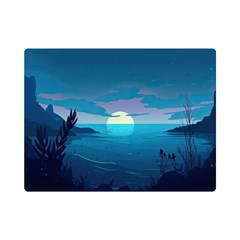 Ai Generated Ocean Sea Water Anime Nautical 2 One Side Premium Plush Fleece Blanket (mini)