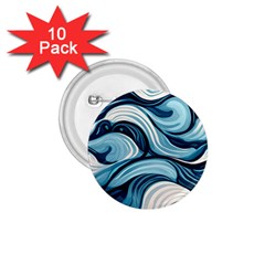 Pattern Ocean Waves Arctic Ocean Blue Nature Sea 1 75  Buttons (10 Pack) by Pakemis