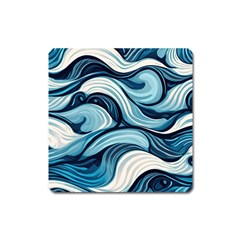 Pattern Ocean Waves Arctic Ocean Blue Nature Sea Square Magnet by Pakemis