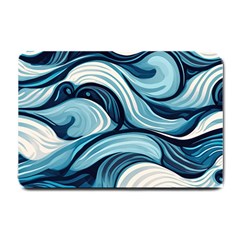 Pattern Ocean Waves Arctic Ocean Blue Nature Sea Small Doormat by Pakemis