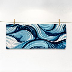 Pattern Ocean Waves Arctic Ocean Blue Nature Sea Hand Towel by Pakemis